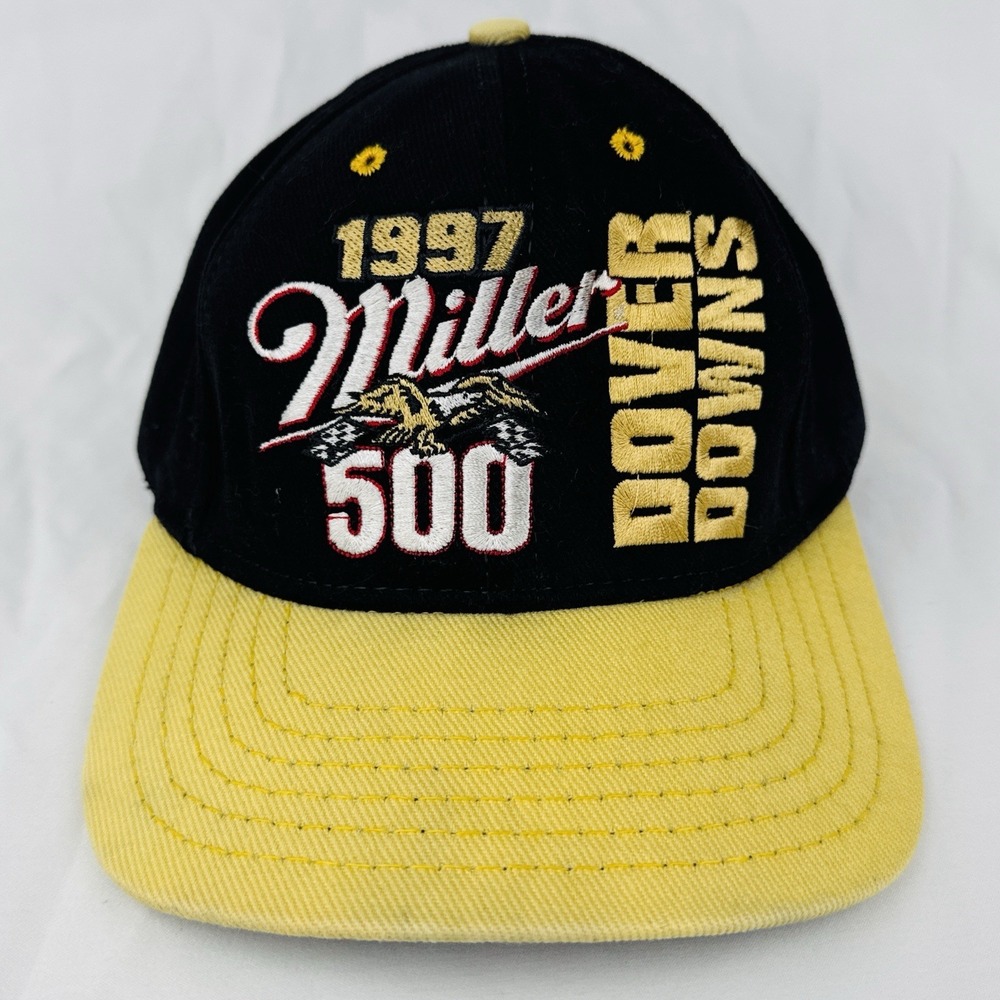 Vintage 90s Miller 500 NASCAR Hat 1997 Dover Downs American Needle USA Made